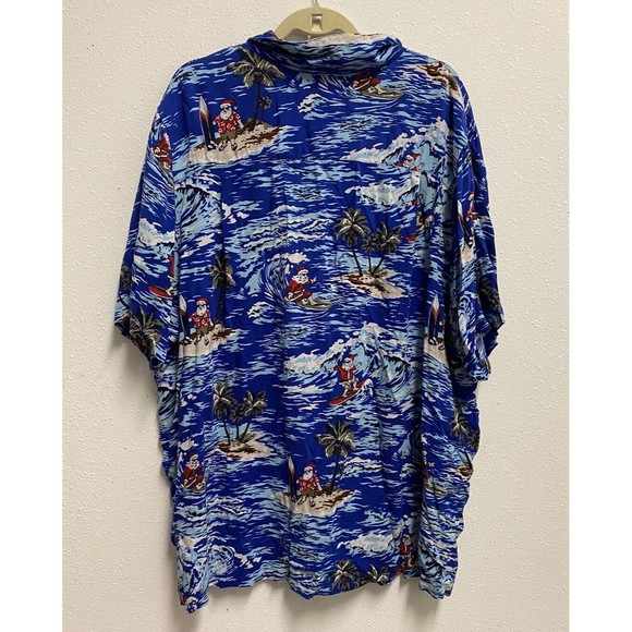 KS Island Men's Santa Claus Hawaiian Shirt Size 3XL Big Used - Picture 8 of 9